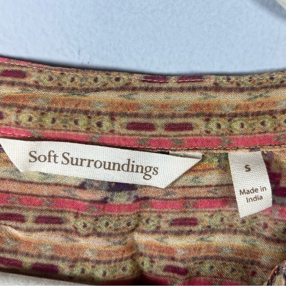 Soft Surroundings Makara Tunic Top Aztec Boho Western Blouse Small - Picture 4 of 7